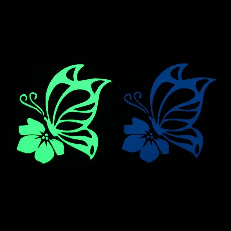 Виниловые настенные наклейки с бабочками и цветами забавный мультфильм светится