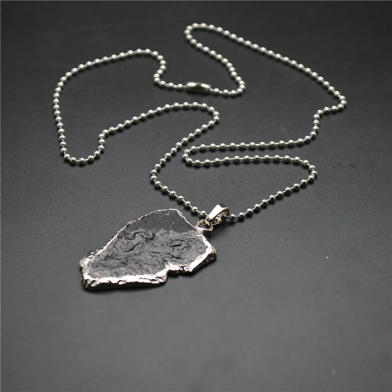 1 шт. серебряное покрытие натуральный черный турмалин плиты в произвольной форме