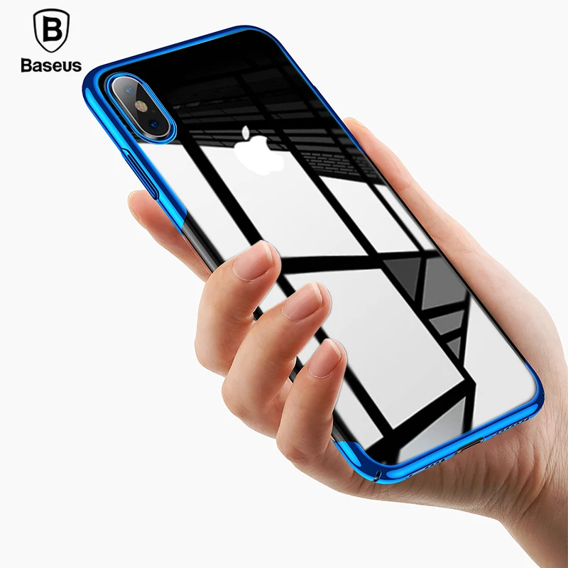 Роскошный прозрачный чехол Baseus для iPhone XR XS Max жесткий защитный из поликарбоната
