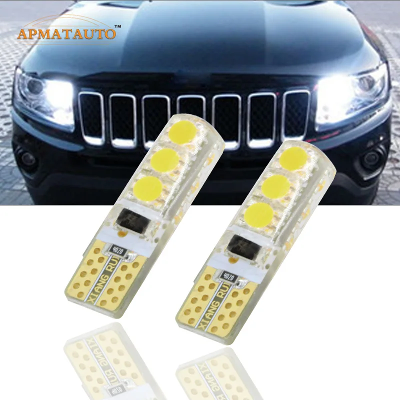 2 светодиодных лампы T10 W5W T16 для стояночных огней габаритных Jeep Compass Grand Cherokee Wrangler