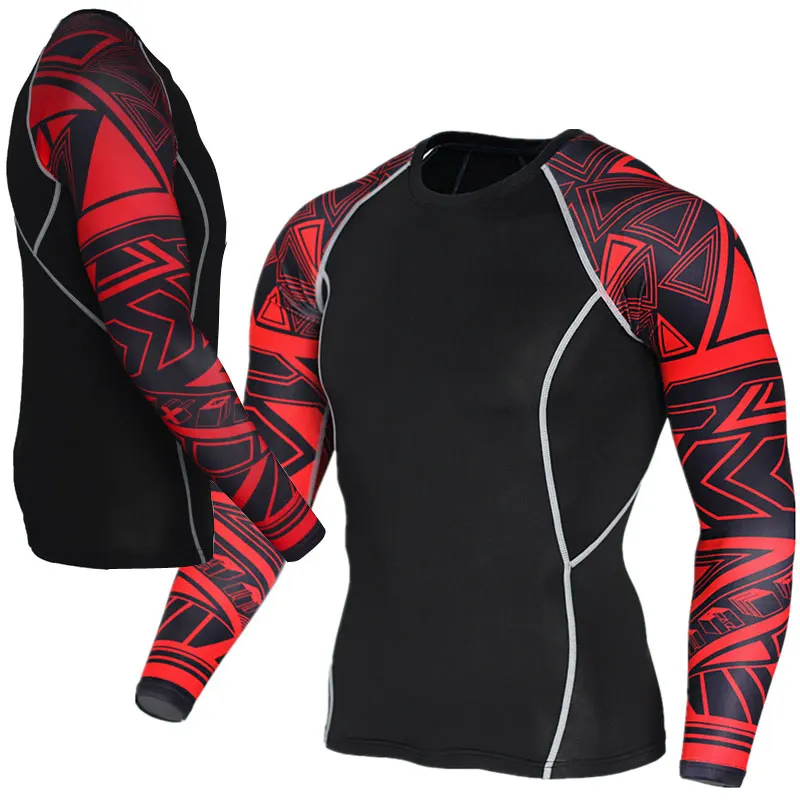 Компрессионные рубашки с длинным рукавом топы для фитнеса ММА|compression shirt|long