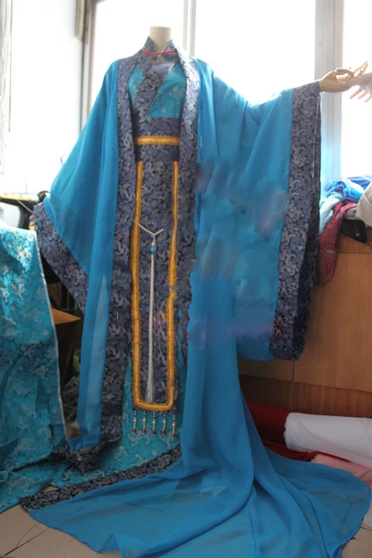 2 варианта костюма Playboy Disaster Blue великолепный мужской костюм Hanfu Wanku Cos 2-й принц Лан