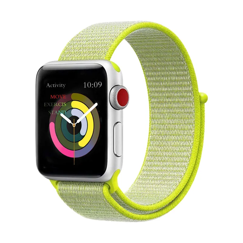 Желтый спортивный ремешок-светильник для Apple Watch 44 мм, ремешок 40 мм, женский браслет 38 мм, мужской браслет 42 мм для Iphone Series 3 - Цвет ремешка: Light yellow