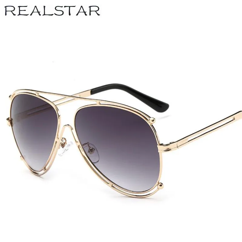 REALSTAR 2018 Модные полые Солнцезащитные очки в металлической оправе Для женщин