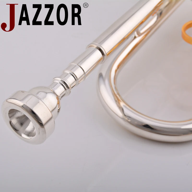 JAZZOR JZTR-800 профессиональная труба B плоская Золотая и Серебряная латунные ветровые