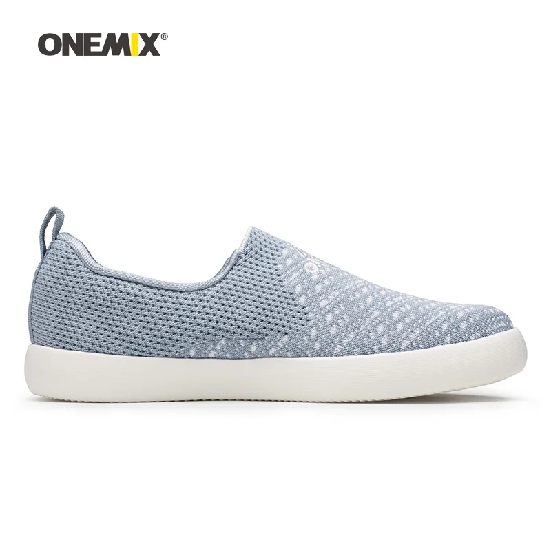 Onemix/Мужская обувь для скейтбординга; женская обувь без шнуровки; черные вязаные дизайнерские классические кроссовки для скейтборда; уличные кроссовки для бега и ходьбы