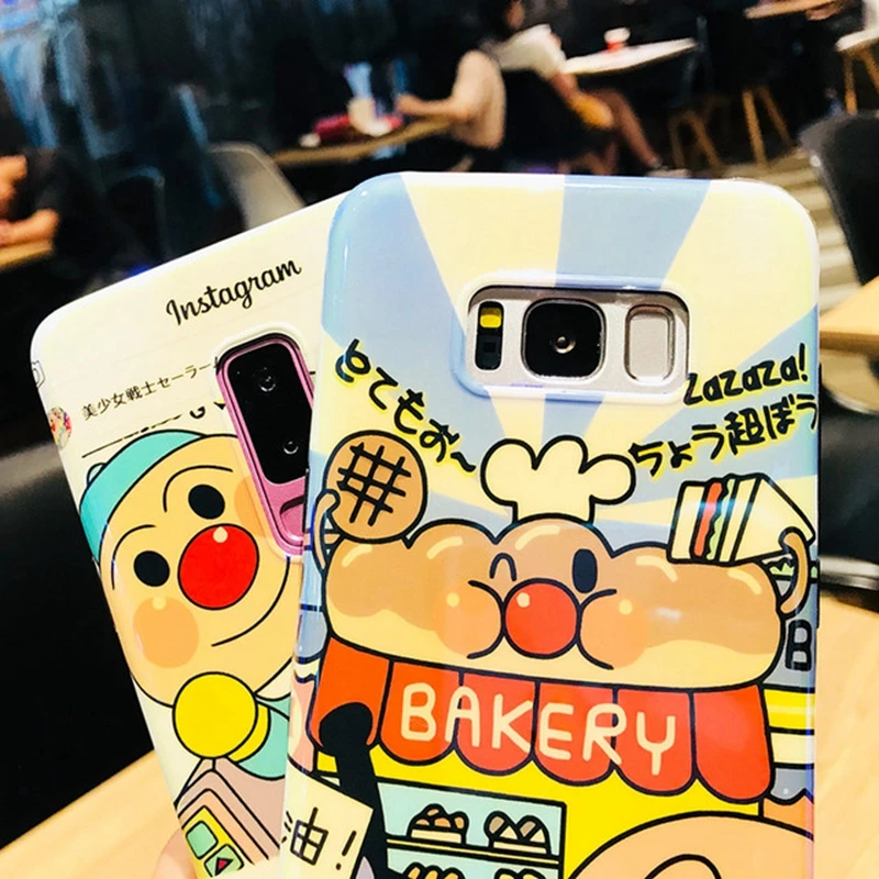 Милый мультфильм Anpanman blue ray Телефон чехол для samsung Galaxy S9 S8 плюс Примечание 8 S7 край