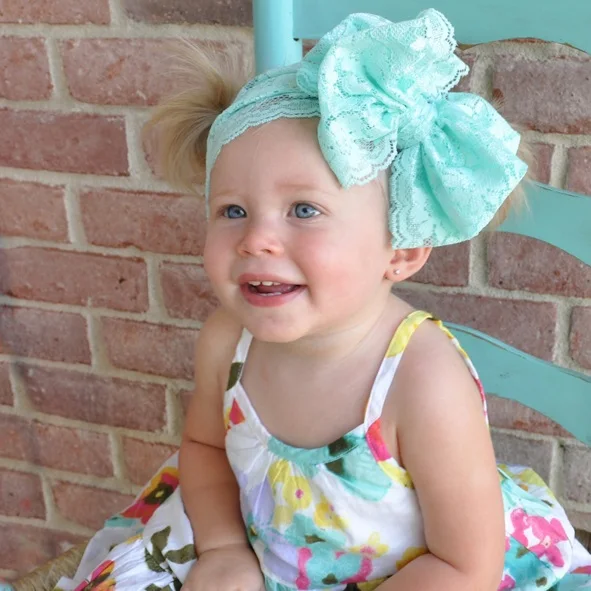 Розничная продажа Симпатичные повязки для маленьких девочек с большим бантом