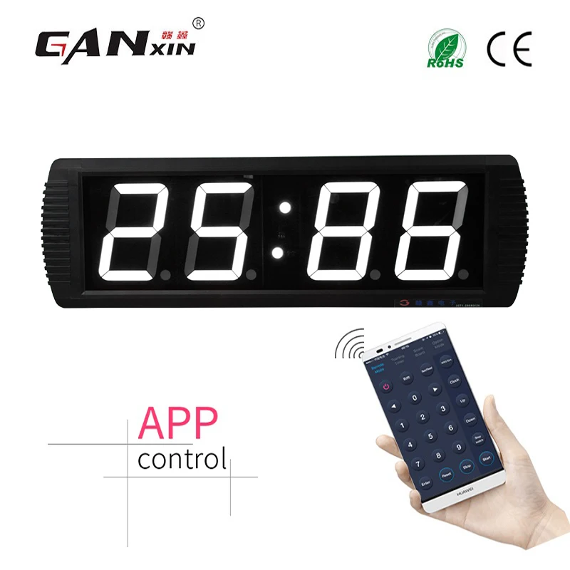 

[Ganxin]4'' 4 digit 7 segment display Led countdown timer digital wall clock app control