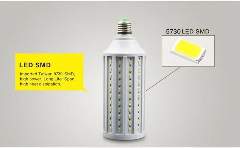 1 Шт. E27 E40 SMD5730 Мозоли СИД Лампы ПЕРЕМЕННОГО ТОКА 220 В/110 В 50 Вт 60 80 высокий Световой