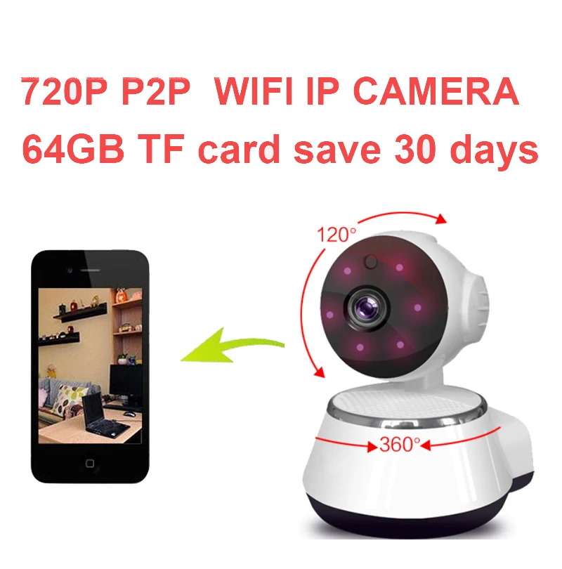 IP камера V380 с датчиком движения 64 ГБ HD 720P Wi Fi|cctv night vision|p2p cctvip wifi |