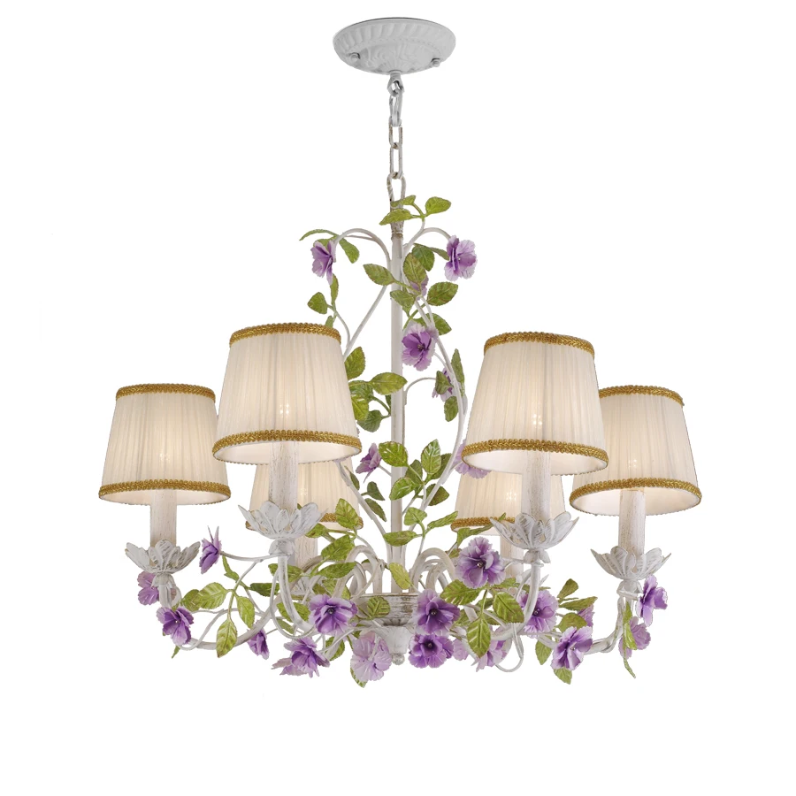 Роскошная сельская деревенская Европейская садовая люстра с листьями и цветами