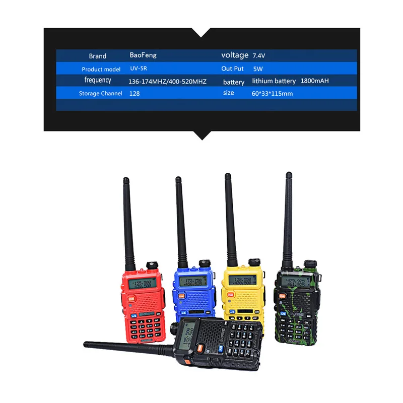 Портативная рация baofeng uv 5r talkie 2 шт. портативная uv5r телескопическая домофон