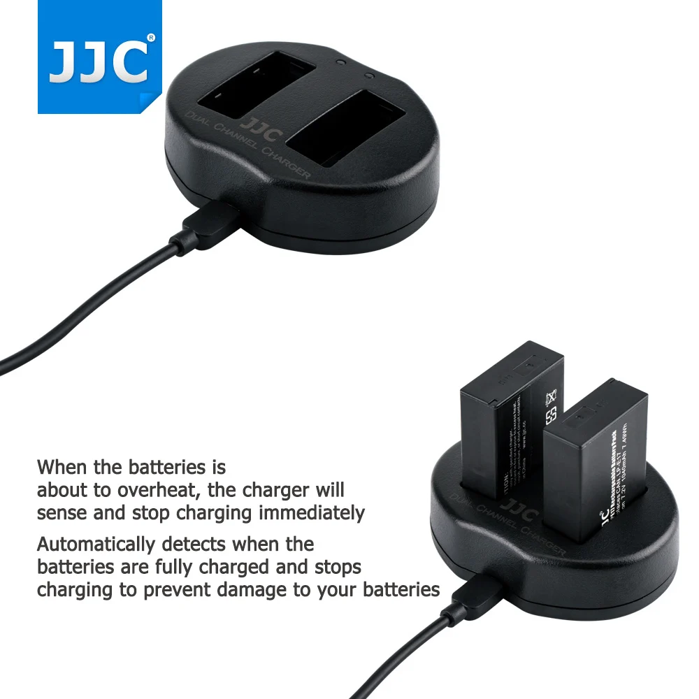 JJC USB двойной Батарея Зарядное устройство для Canon M100/EOS 77D/800D/760D/750D/200D/M5/M6/M3