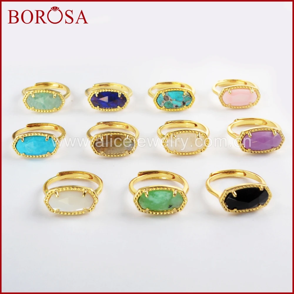 BOROSA 5 шт золотистого цвета ободок коготь шестиугольник натуральный многовид