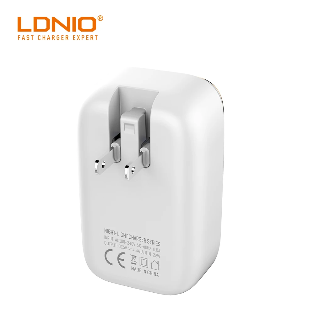 LDNIO A4405 4.4A белый с золотым ободом US складное настенное зарядное устройство
