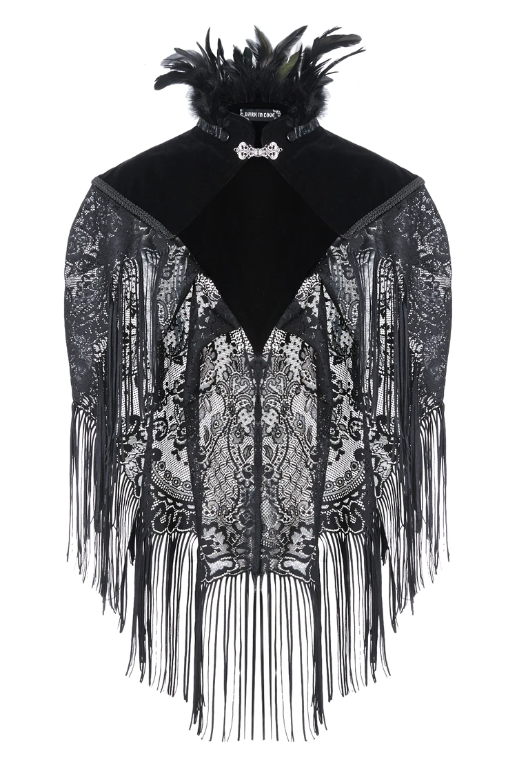 Darkinlove Women's Velvet and Lace Gothic Cape Evening Party Women Vintage Cloak Female Short Coat |