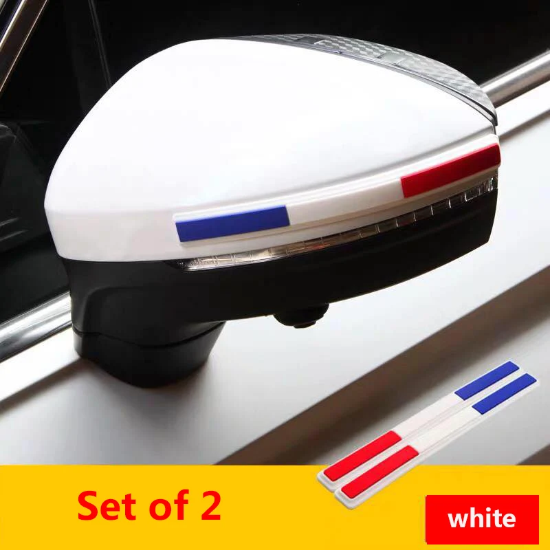 Type 2-White-2PCS Для Volkswagen Tiguan зеркало заднего вида, наклейка на бампер, против царапин, Полоска, защита края, защита для автомобиля, Стайлинг, зеркала заднего вида - Название цвета: Type 2-White-2PCS