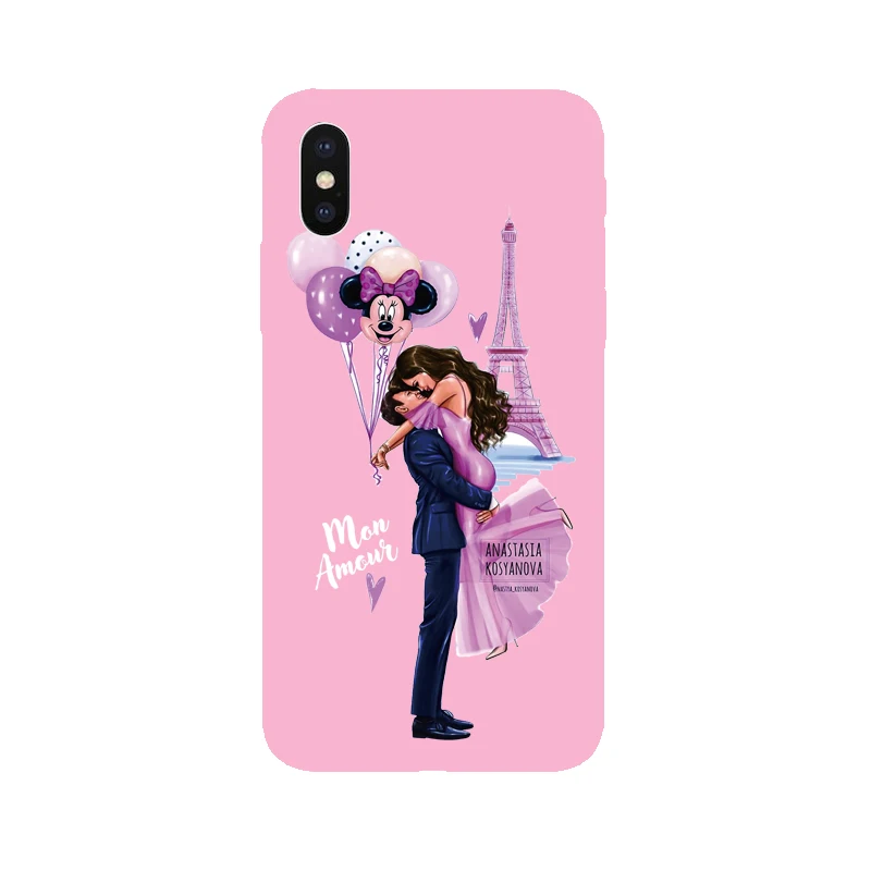 Модный Цветной ТПУ чехол для телефона девочек iPhone X XS Max XR 7 8 6 S Plus 5 5S SE милый
