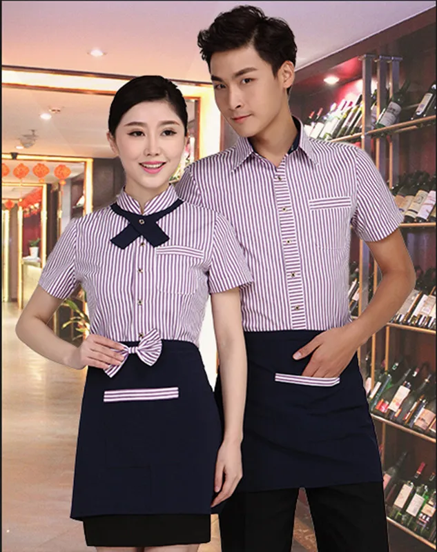 Hotel Summer Uniform Female and man Cleaning Clothes Short Sleeved Room Restaurant Property Floor Cleaner Clothing Work | Тематическая