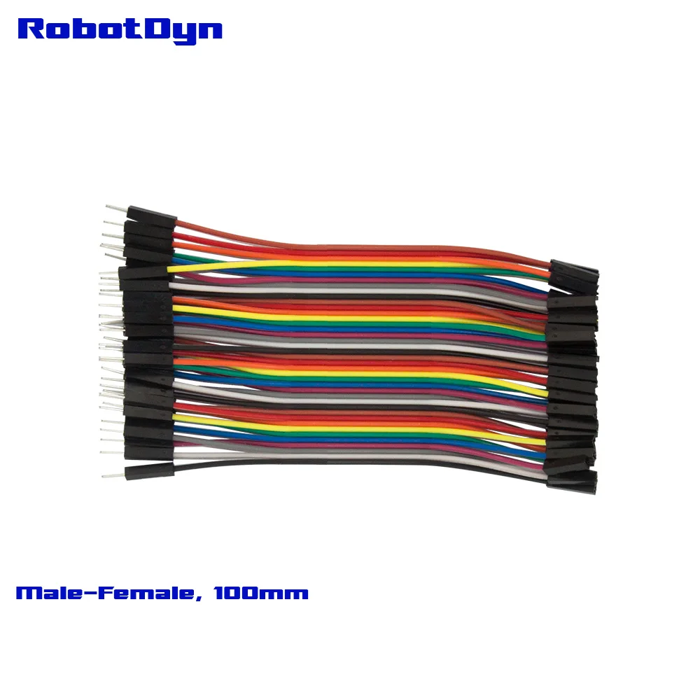 Перемычка Dupont wire 4 дюйма (100 мм) штекер гнездо (M/F) 3x40L лента = 3 ленты. Всего 120
