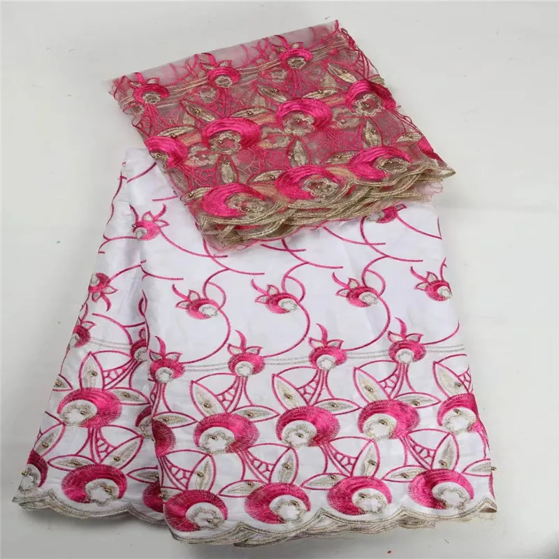 Африканская кружевная ткань Гвинейский Базин Гецнер 5+2 ярда. Высокое качество африканского кружева! H83015.