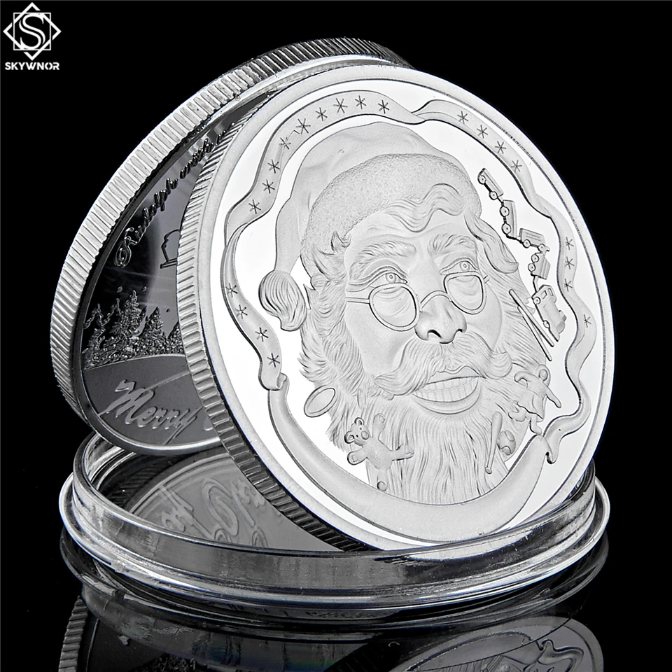 Санта Клаус 1 унция 999 серебро с Рождеством Дед Мороз монета изображением