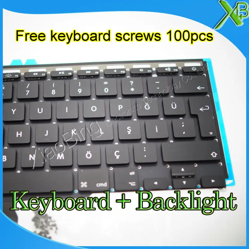 Совершенно новая Турецкая клавиатура TR с подсветкой + 100 винтов для клавиатуры