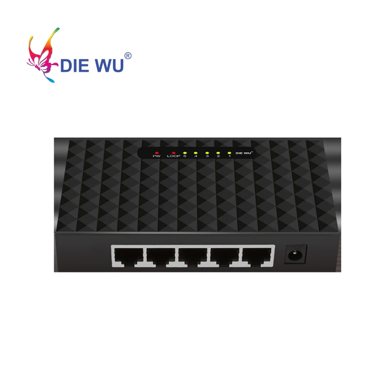 Гигабитный коммутатор DIEWU с 5 портами быстрый сетевой LAN хаб циклическим