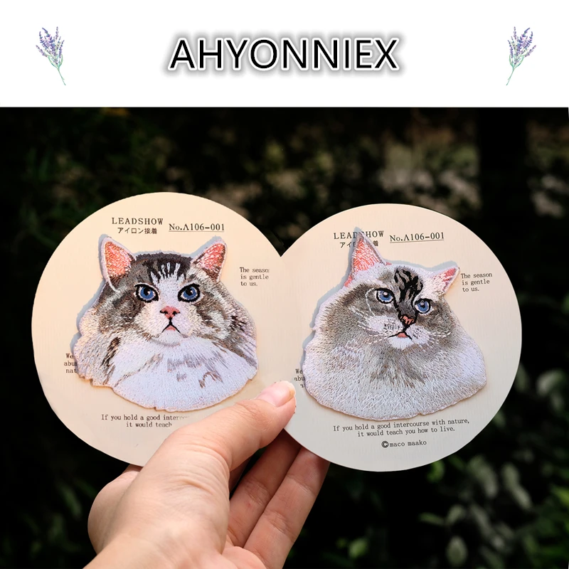 1 шт. пожелательные карманные нашивки с котом модная одежда вышивкой наклейки