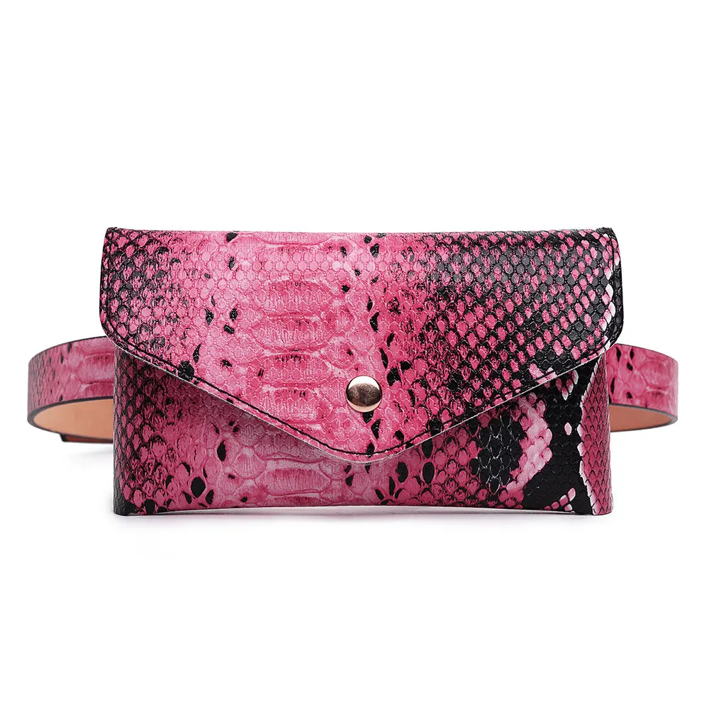 Модная женская поясная сумка из кожи со змеиным узором Женская нагрудная поясные