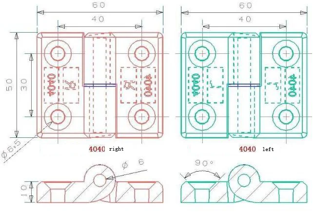 Пластиковые съемные петли Съемная головка муфты Gemel 4040/3030 черная Петля 10 шт