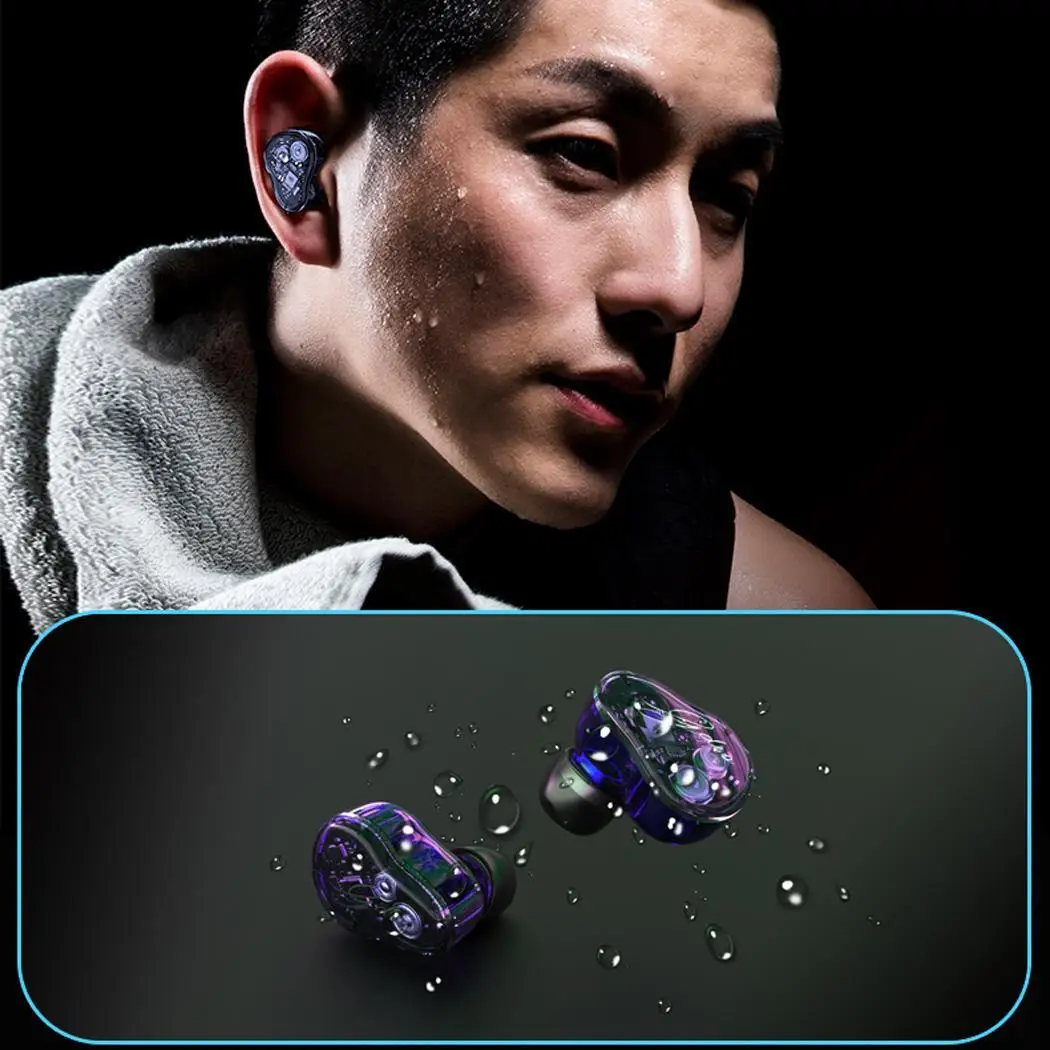Беспроводные Bluetooth наушники вкладыши мини да 800 мАч отпечаток пальца 20 метров IPX7