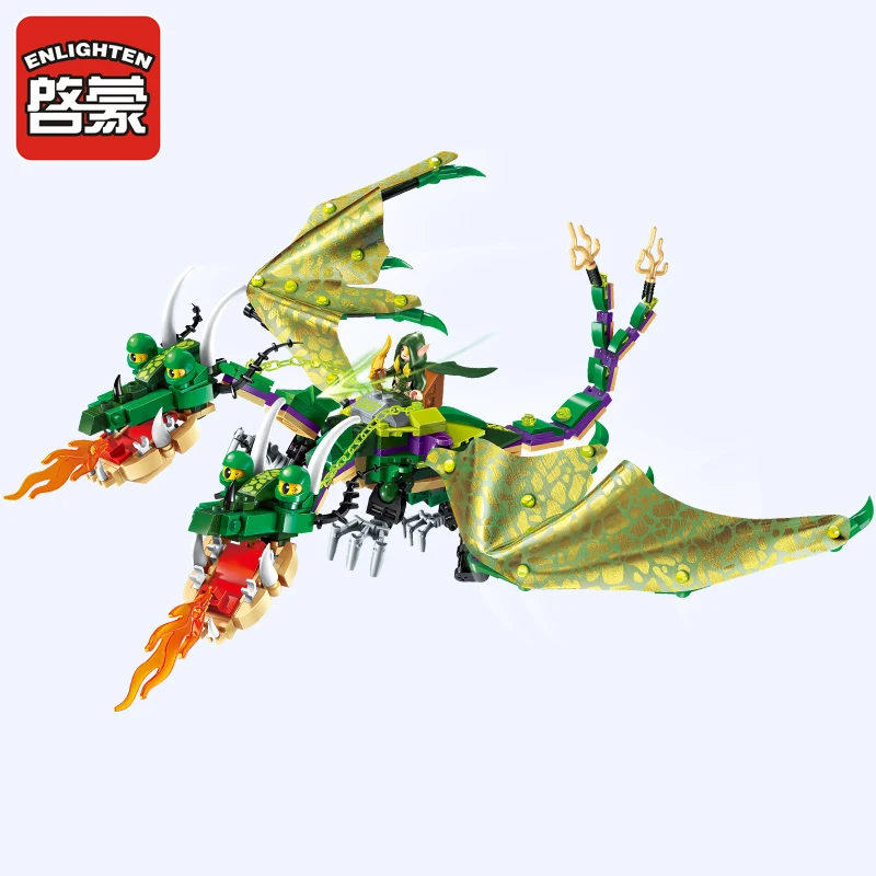 Enlighten 2017 NEW 486PCS 2311 Glory Castle Knights twin-headed dragon 3D blocks Educational model &amp building toys for children | Игрушки