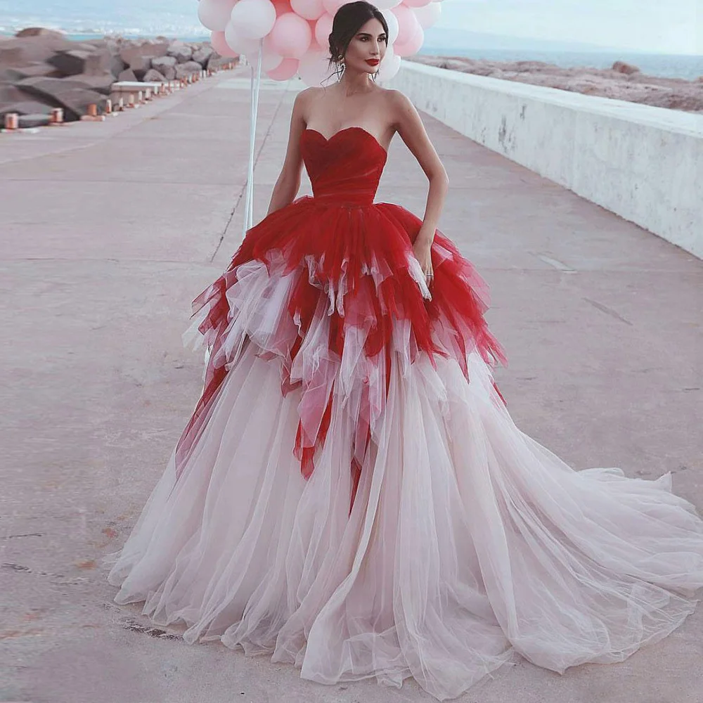 Классический Милая Корсет красочные свадебные платья Vestidos de Novia Мягкий