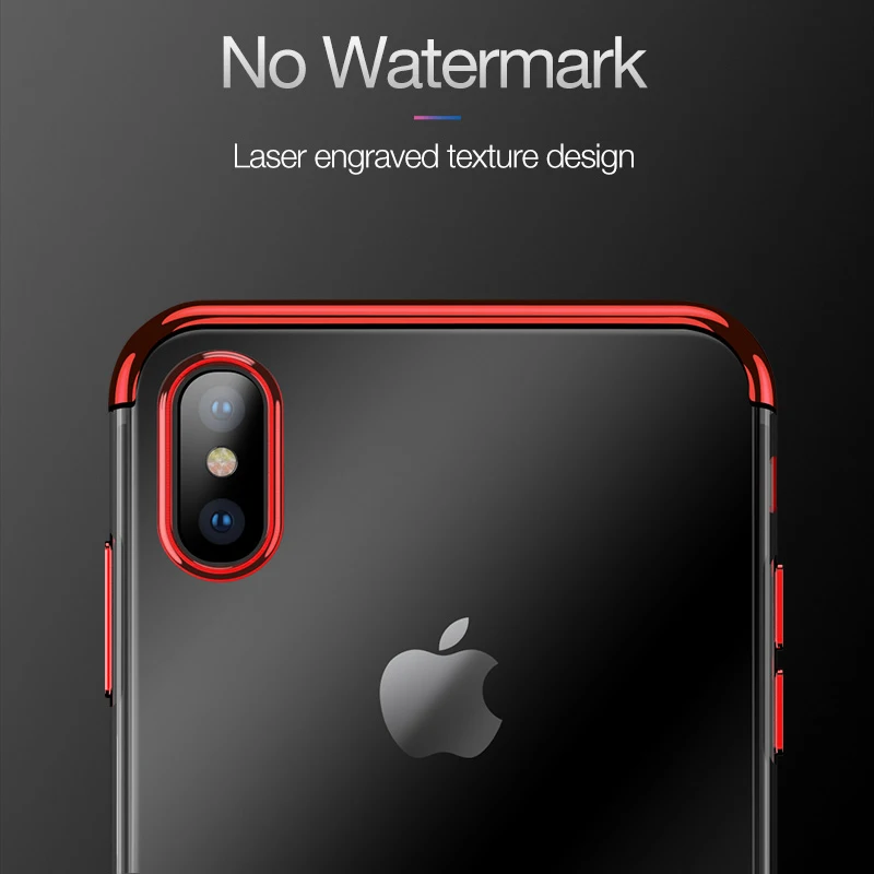 Мягкие чехлы из ТПУ с покрытием для iPhone 7 X XS Max 8 Ультратонкий Прозрачный чехол 6 6s