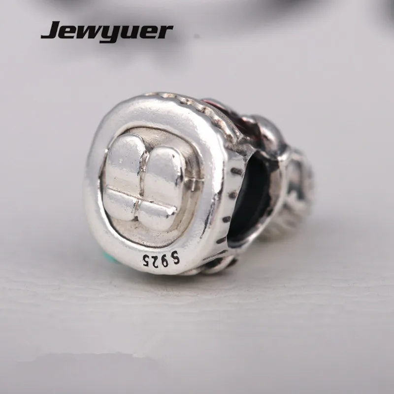 Santa Claus charms with red Enamel 925 Sterling Silver charm Fit beads Bracelet DIY gift for Christmas bracelet Jewyuer BE427 | Украшения и