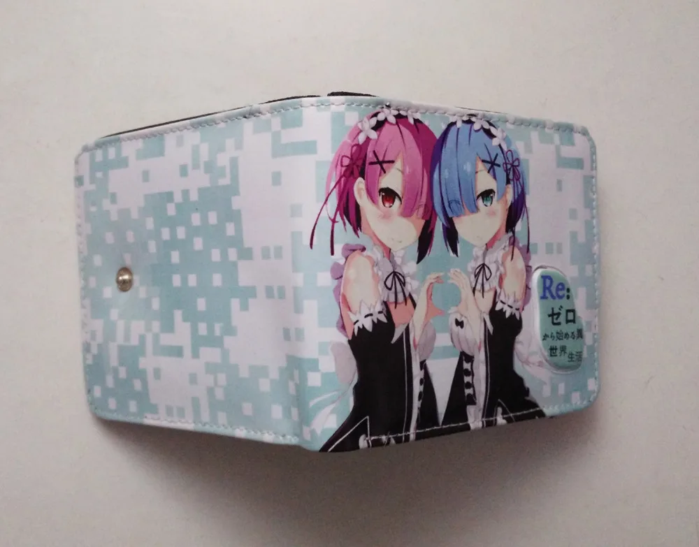 Аниме Re:Zero kara Hajimeru Isekai Seikatsu Rem & Ram короткая искусственная кожа кошелек с твердым