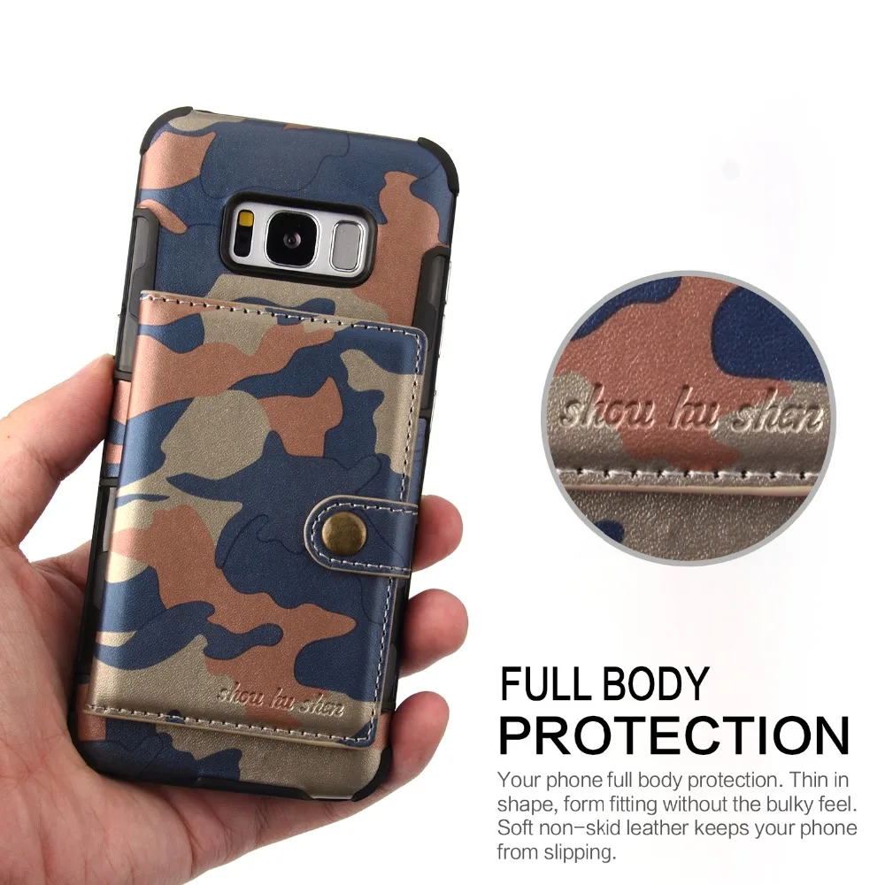 Роскошный камуфляжный чехол кошелек для Samsung Galaxy S8 S9 S10 plus 5G S10e Note 8 9 10 из