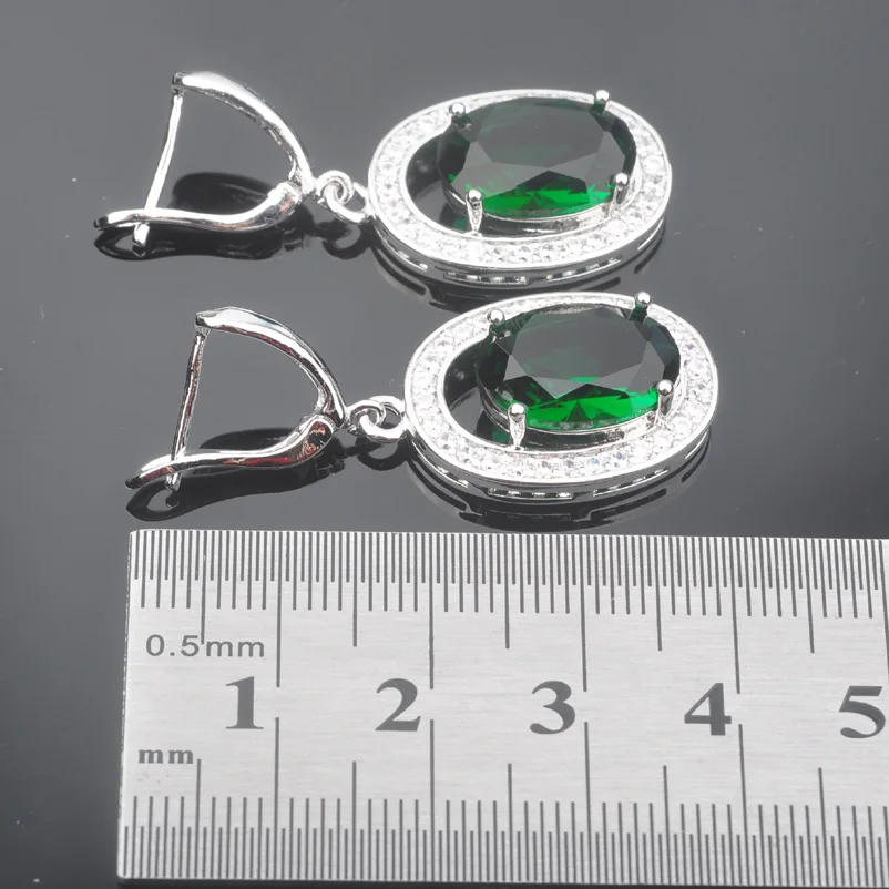 Рождественский подарок зеленый кристалл для женщин 925 стерлингового серебра