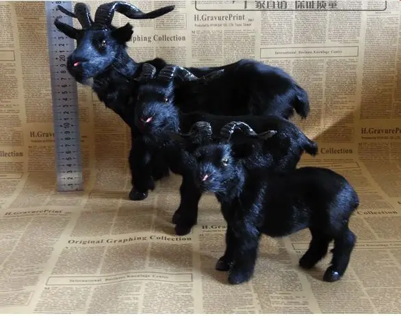 Высококачественная игрушка из черной овечьей шерсти модель козы изделие ручной