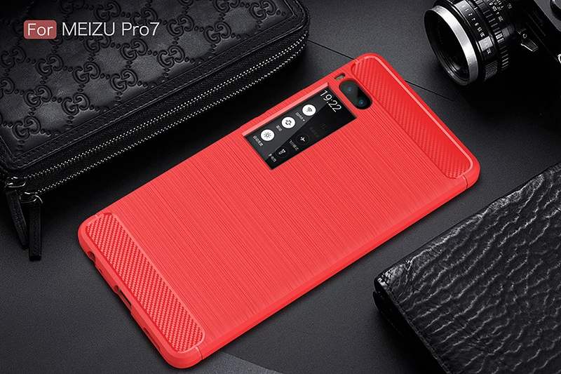 Алессер для MeiZu Pro 7 Plus чехол из углеродного волокна Силиконовый ТПУ мягкий все
