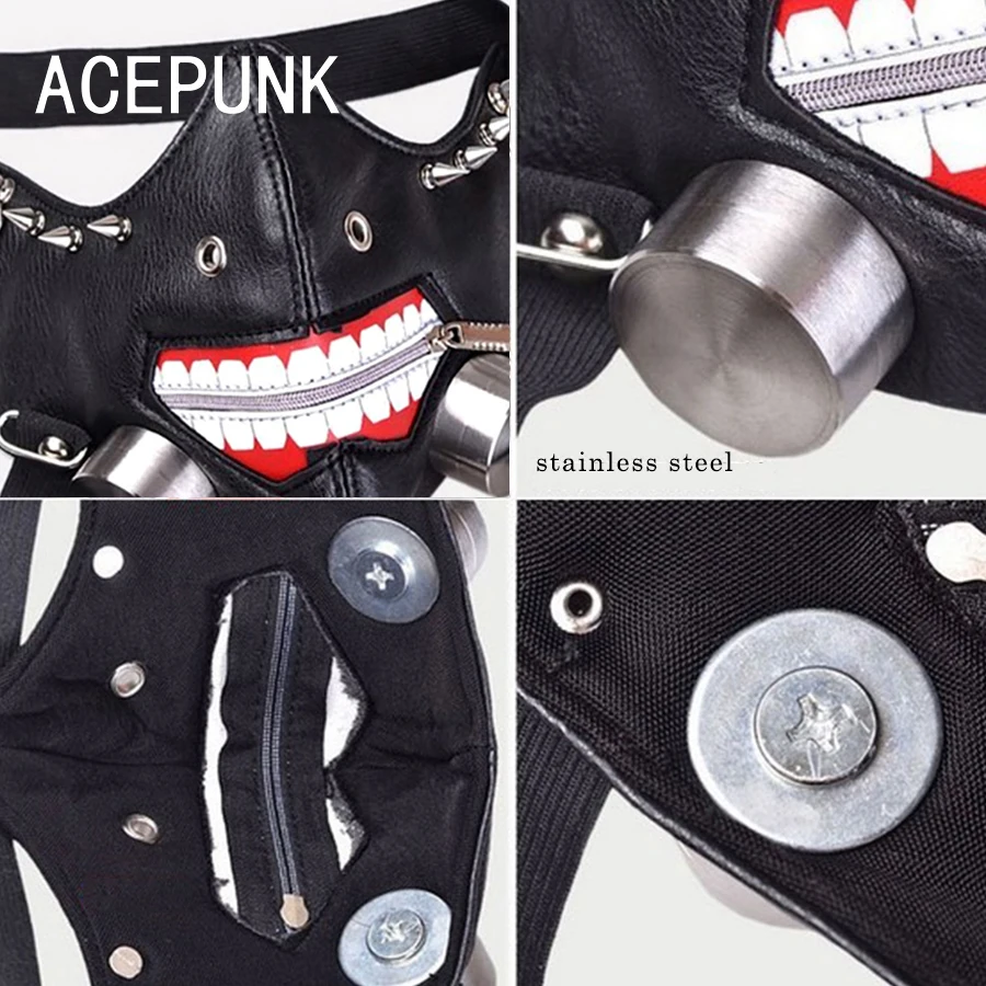 Маска с большими зубами для Хэллоуина заклепками|mask mask|mask zippermask spike |