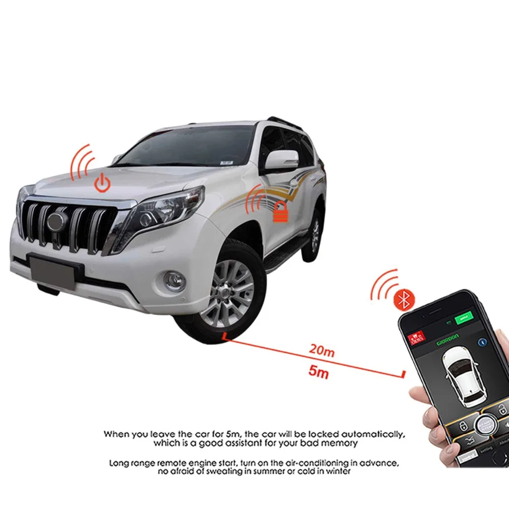 Prado 2014 автомобильные аксессуары без ключа удобная система доступа PKE телефон