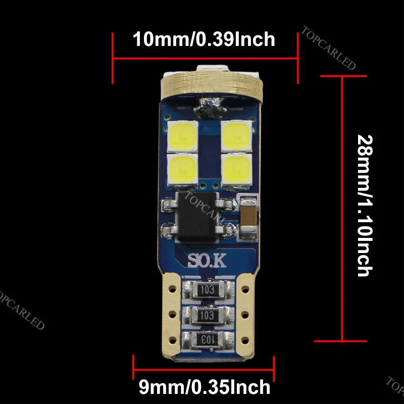 2 шт. высокое качество T10 CANBUS 12SMD 3030 светодиодные Белые автомобильные боковые