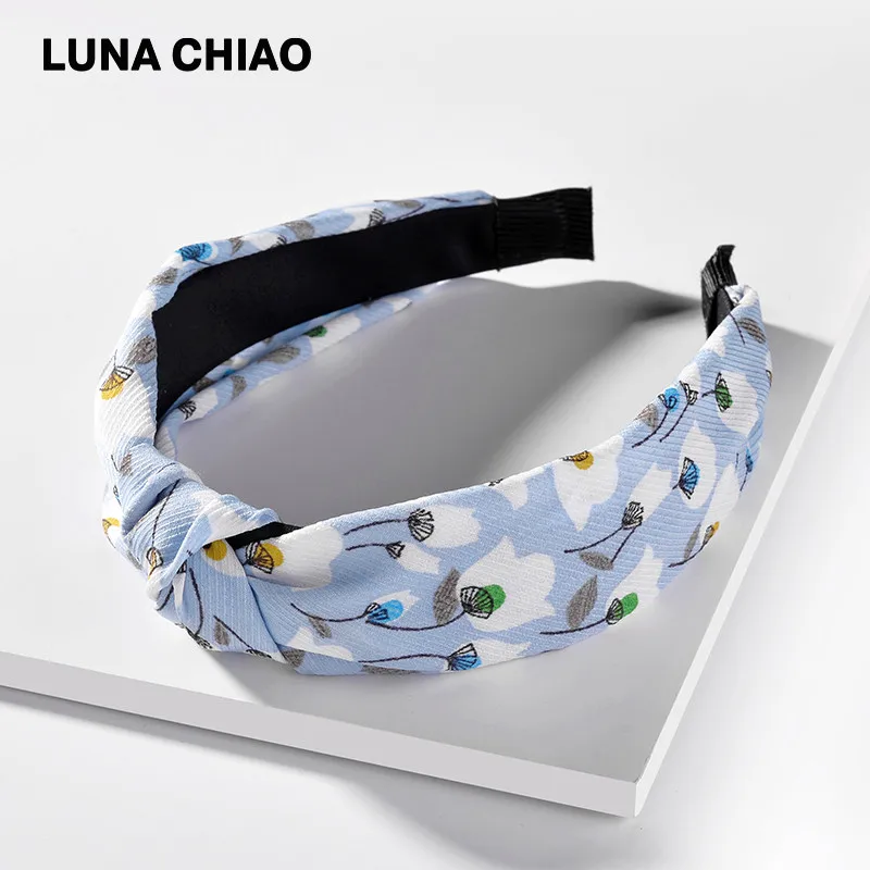 LUNA CHIAO, женские модные аксессуары для волос, ткань, дикие цветы, печатные повязки для волос, тропический стиль, повязки с узлом для женщин - Цвет: picture color