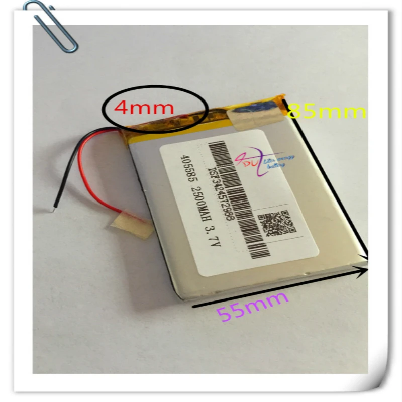 Литий полимерный аккумулятор 10 шт./лот 405585 3 7 в 2500 мАч|battery 3.7v|li ionbattery battery |