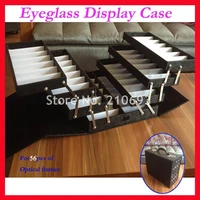 a56 foldable eyeglass eyewear optical frame sunglasses suitcase display case hold 56pcs of glasses