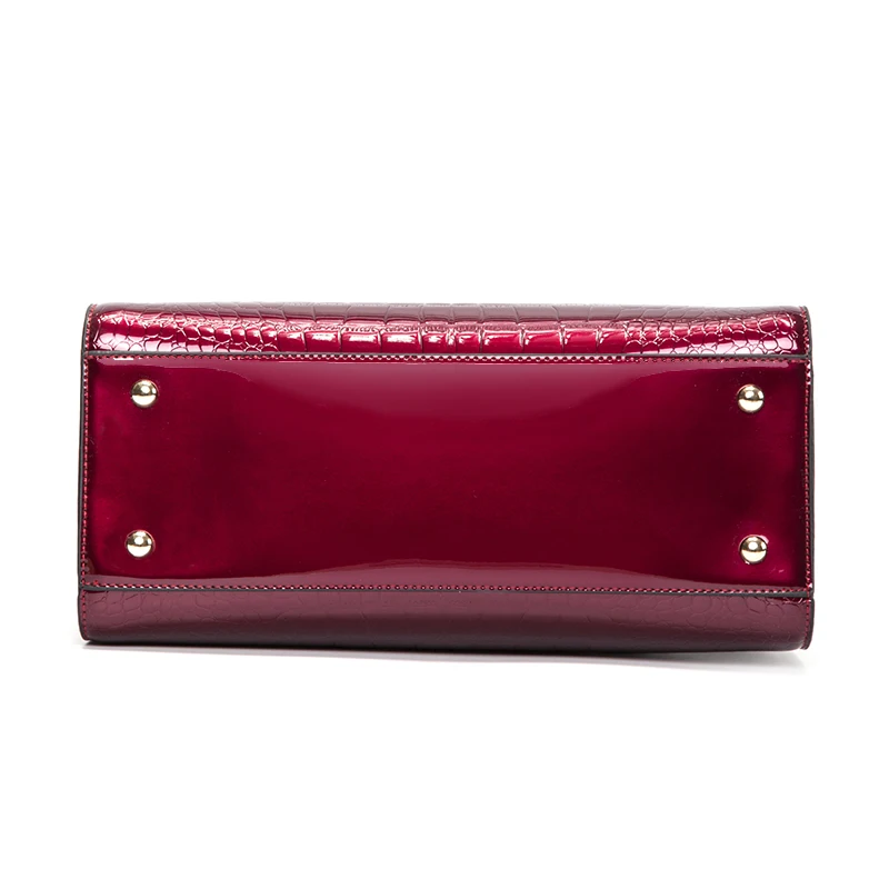 Designer handbag high-end counters solid patent leather women's handbags alligater shoulder messenger bags luxury famous brand