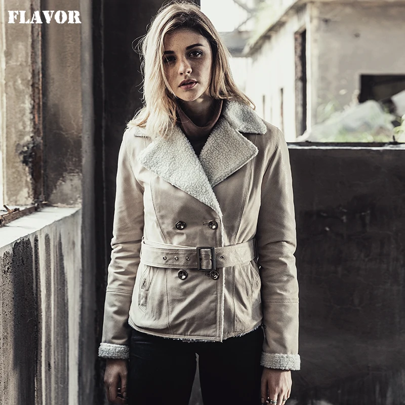 Новинка 2017 зимняя теплая куртка из натуральной кожи тренчкот искусственного